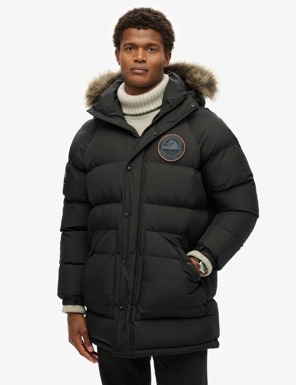 Padded Hooded Longline Parka Jacket
