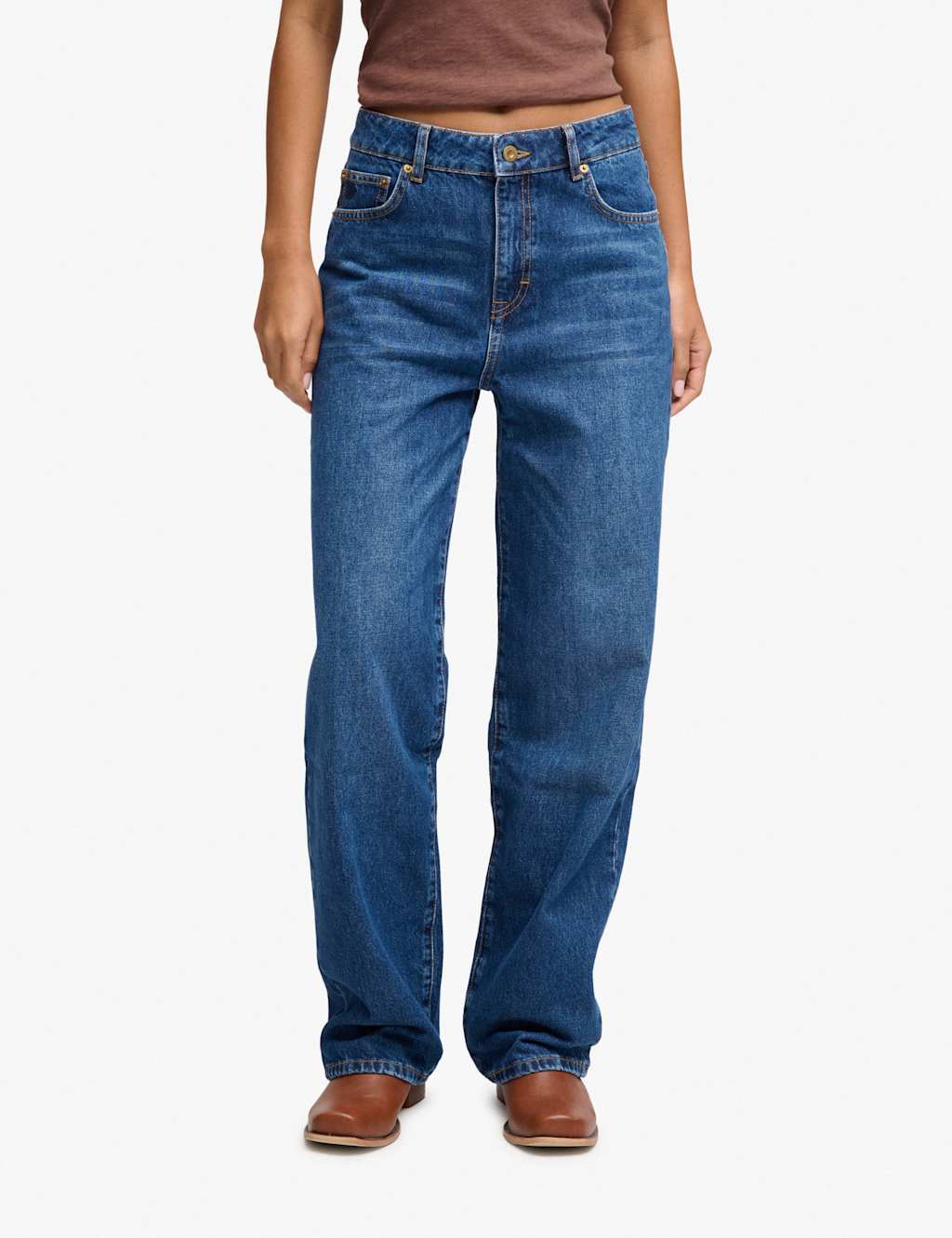 Superdry & Co Women's High Waisted Wide Leg Jeans - 26/30in - Blue - Available at M&S