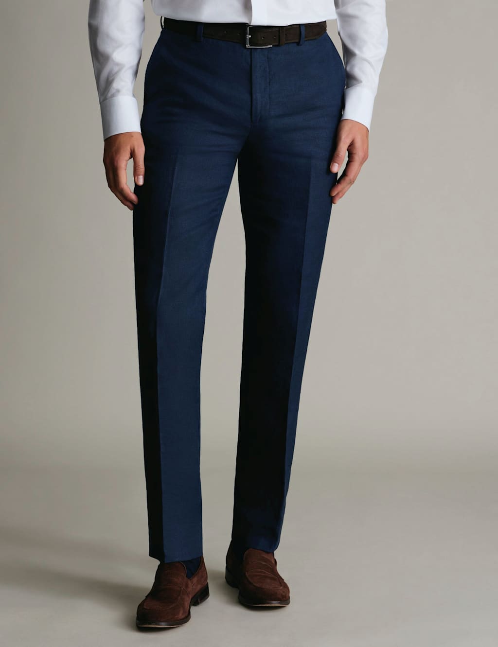 Charles Tyrwhitt Men's Slim Fit Pure Linen Suit Trousers - 32/32in - Navy - Available at M&S