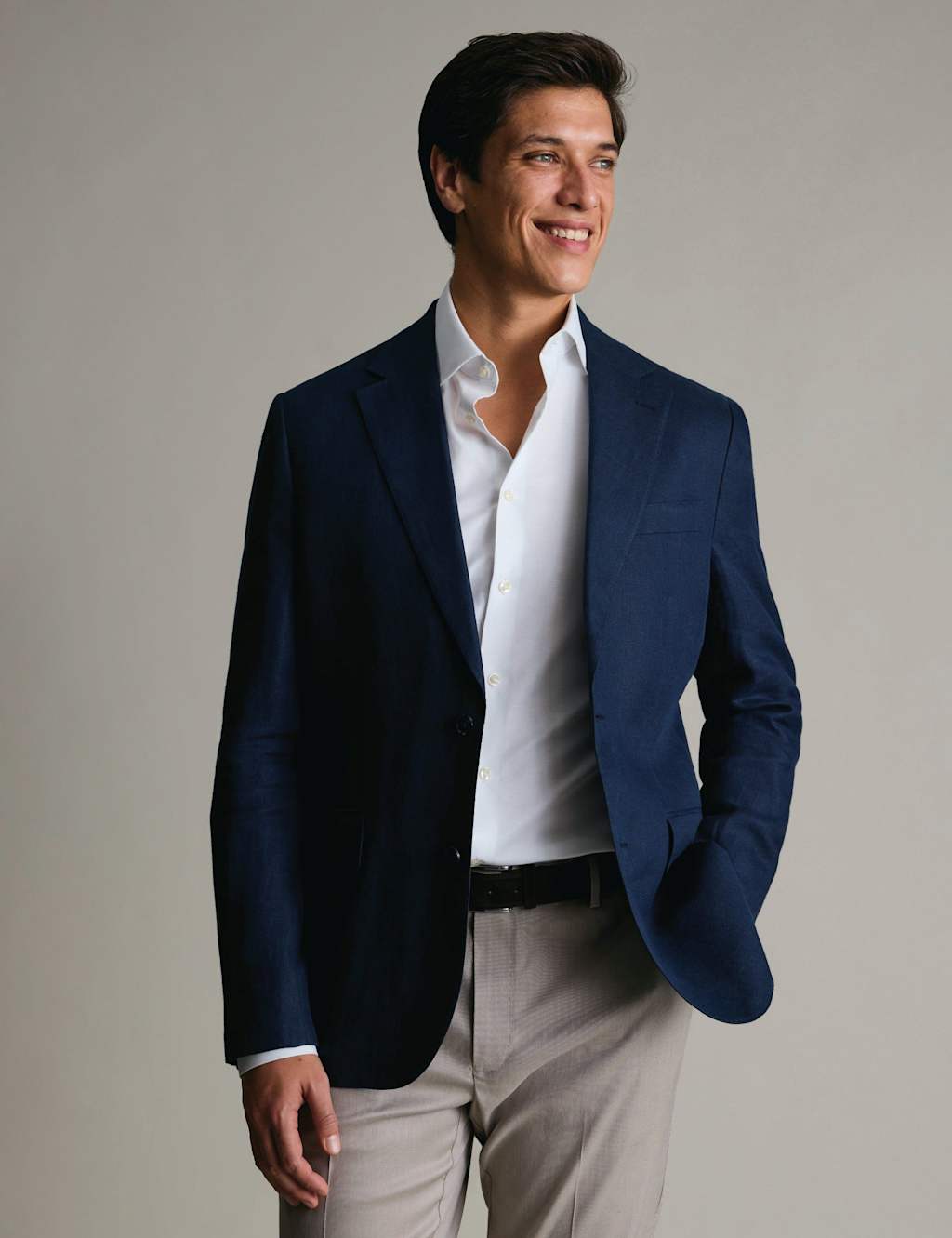 Charles Tyrwhitt Men's Slim Fit Pure Linen Suit Jacket - 44 - Navy - Available at M&S