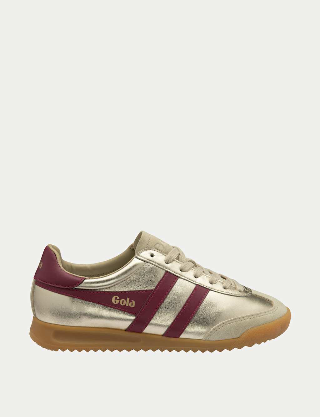 Gola Torpedo Glimmer Leather Metallic Trainers Gold Mix