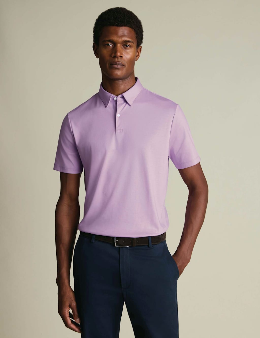 Charles Tyrwhitt Men's Pure Cotton Polo Shirt - XS - Lilac - Available at M&S