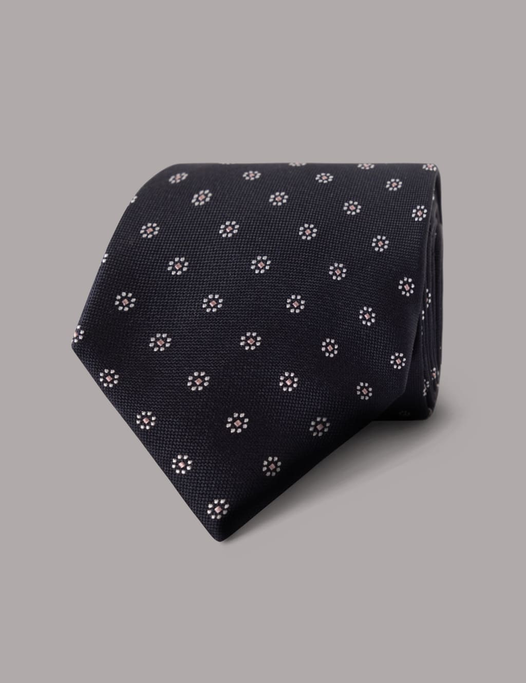 Floral Geometric Pure Silk Tie