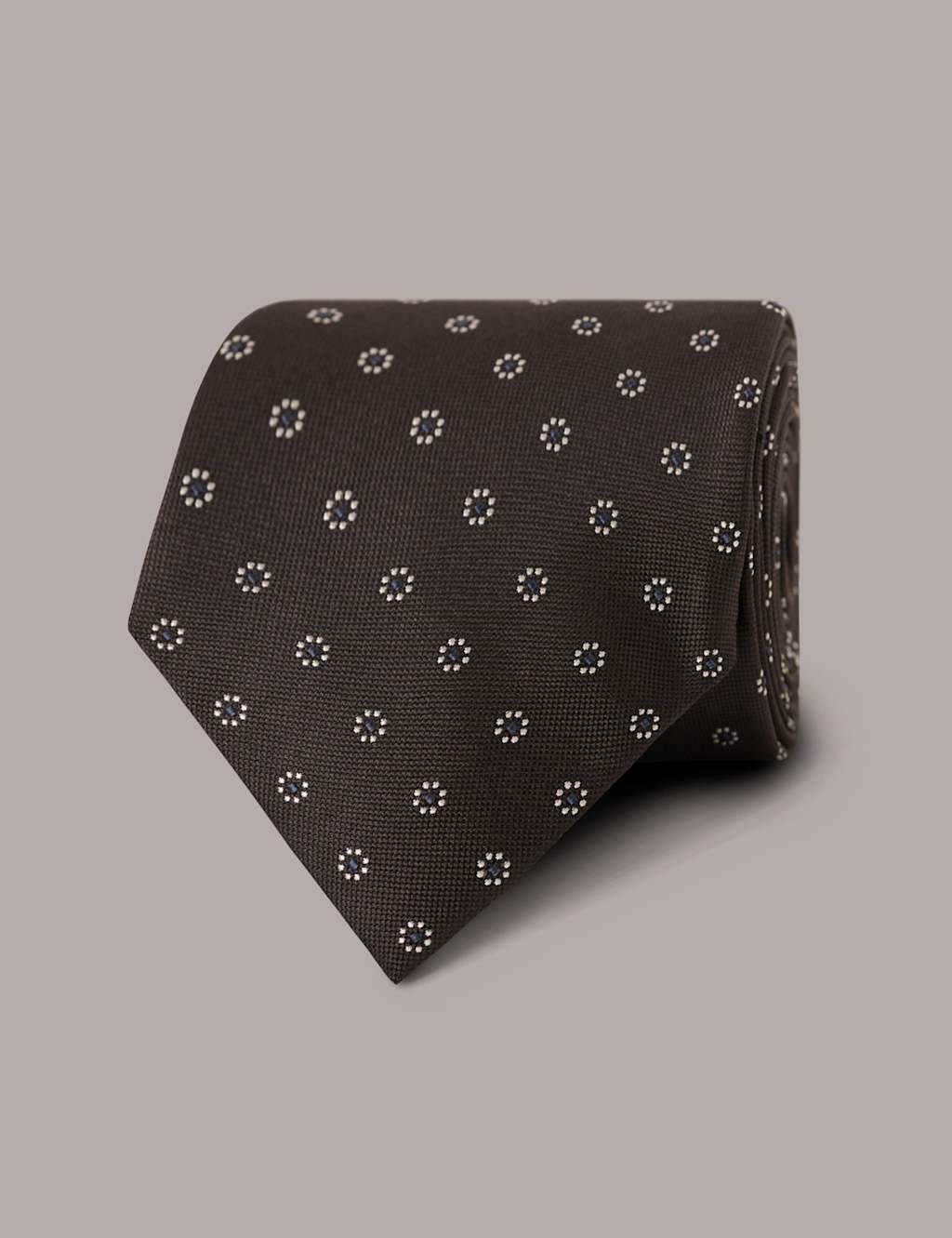 Floral Geometric Pure Silk Tie