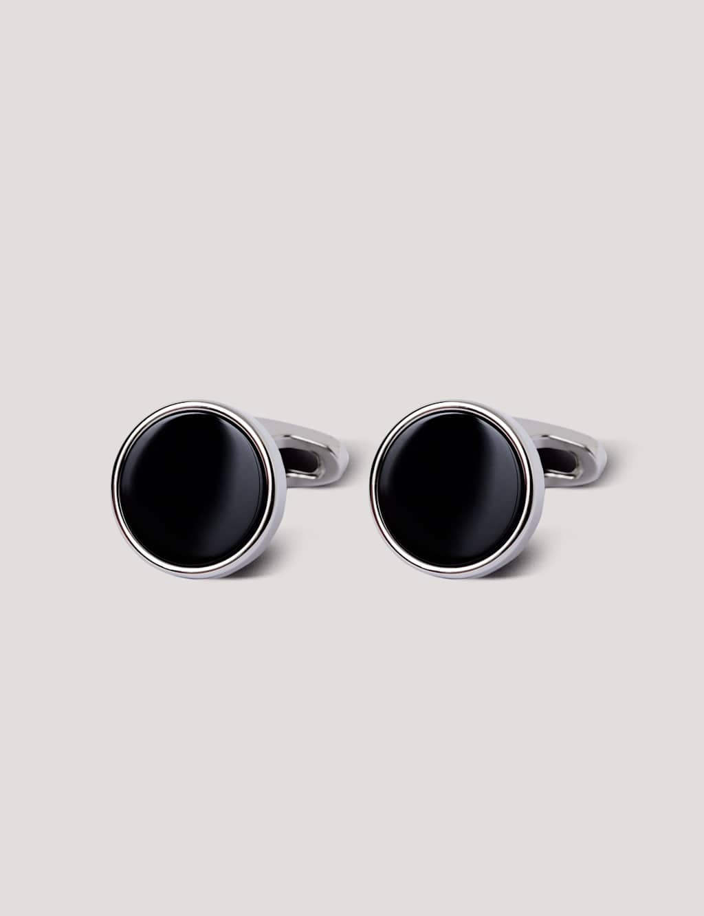 Hawes & Curtis Men's Onyx Cufflinks - Silver, Silver