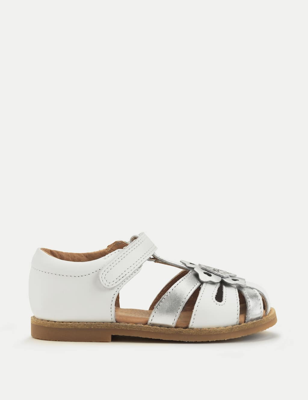 Kids' Schoolwear Leather Riptape Sandals (3 Small - 8 Small)