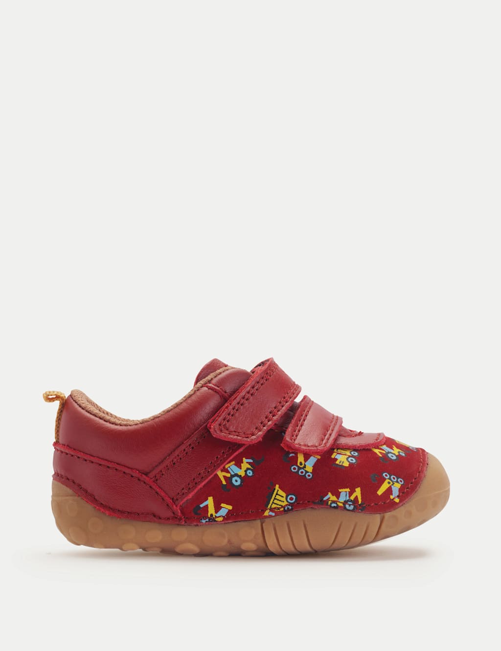Baby Leather Digger Riptape Pram Shoes (3 Small - 5 Small)