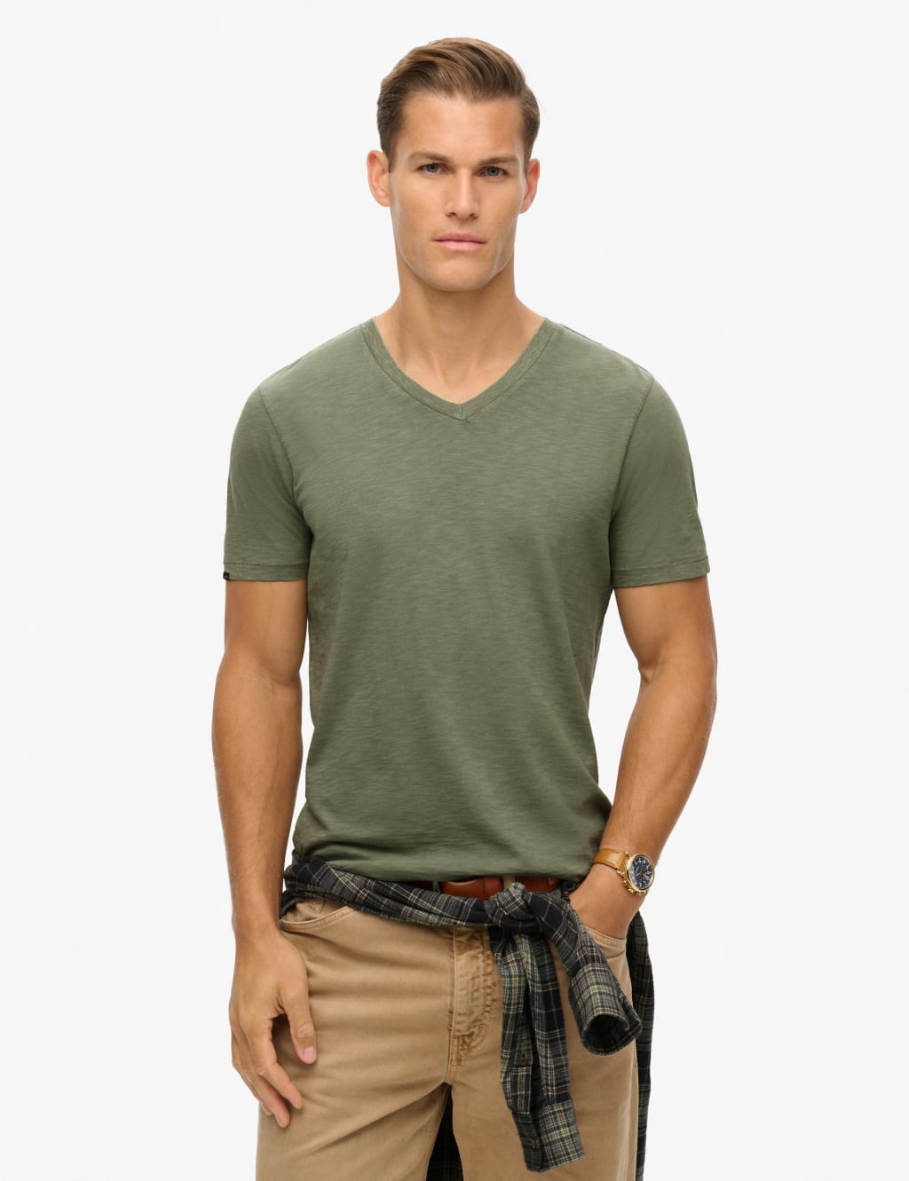 Superdry & Co Pure Cotton V-Neck T-Shirt Green