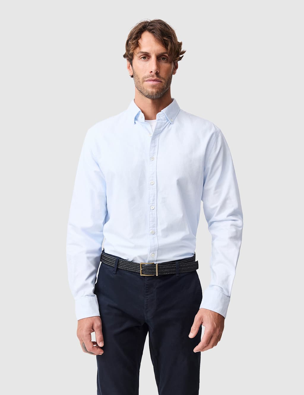 Rodd & Gunn Men's Pure Cotton Oxford Shirt - XL - Light Blue - Available at M&S