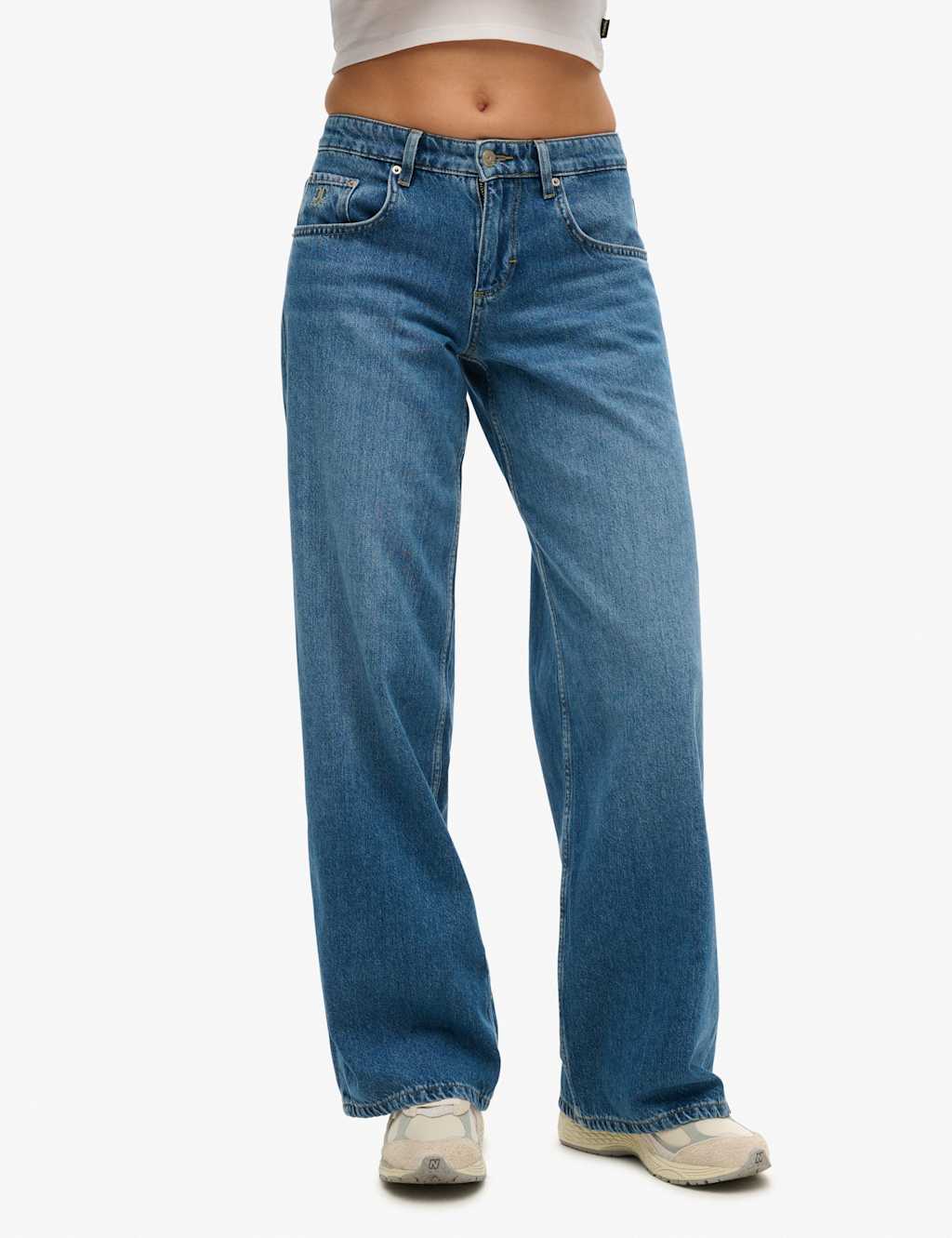 Mid Rise Wide Leg Baggy Jean