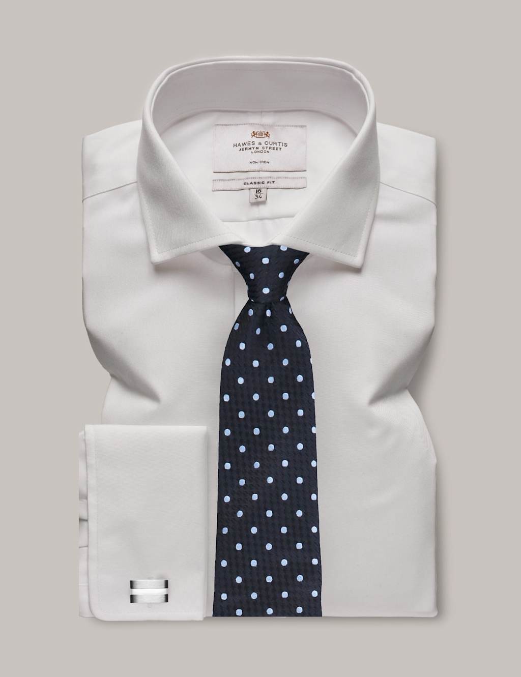 Hawes & Curtis Men's Regular Fit Non Iron Pure Cotton Twill Shirt - 17½/34in - White - Available at M&S