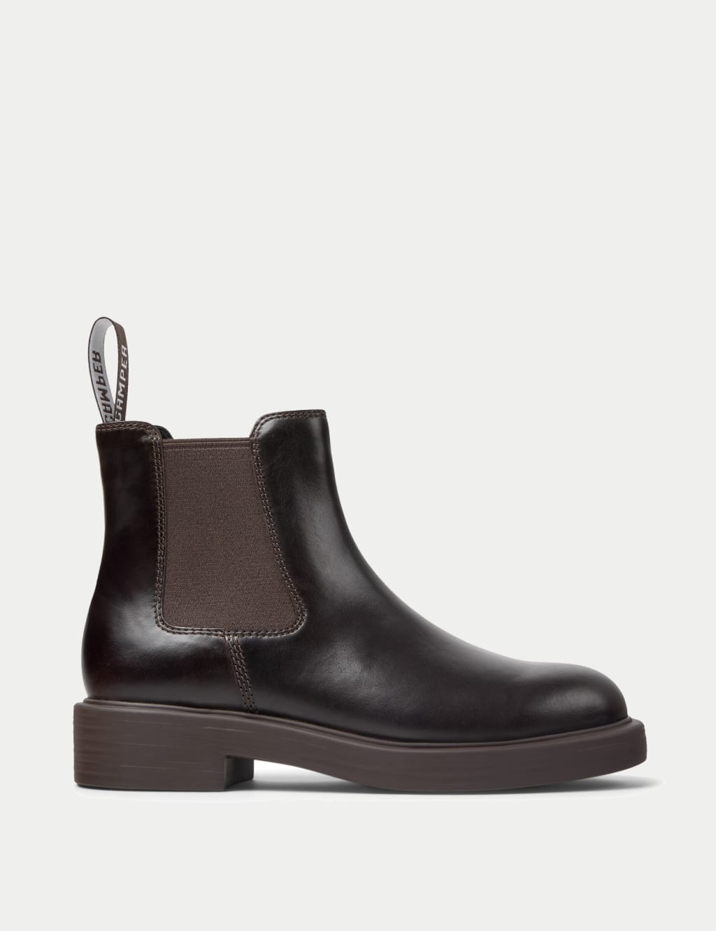 Leather Chelsea Block Heel Ankle Boots