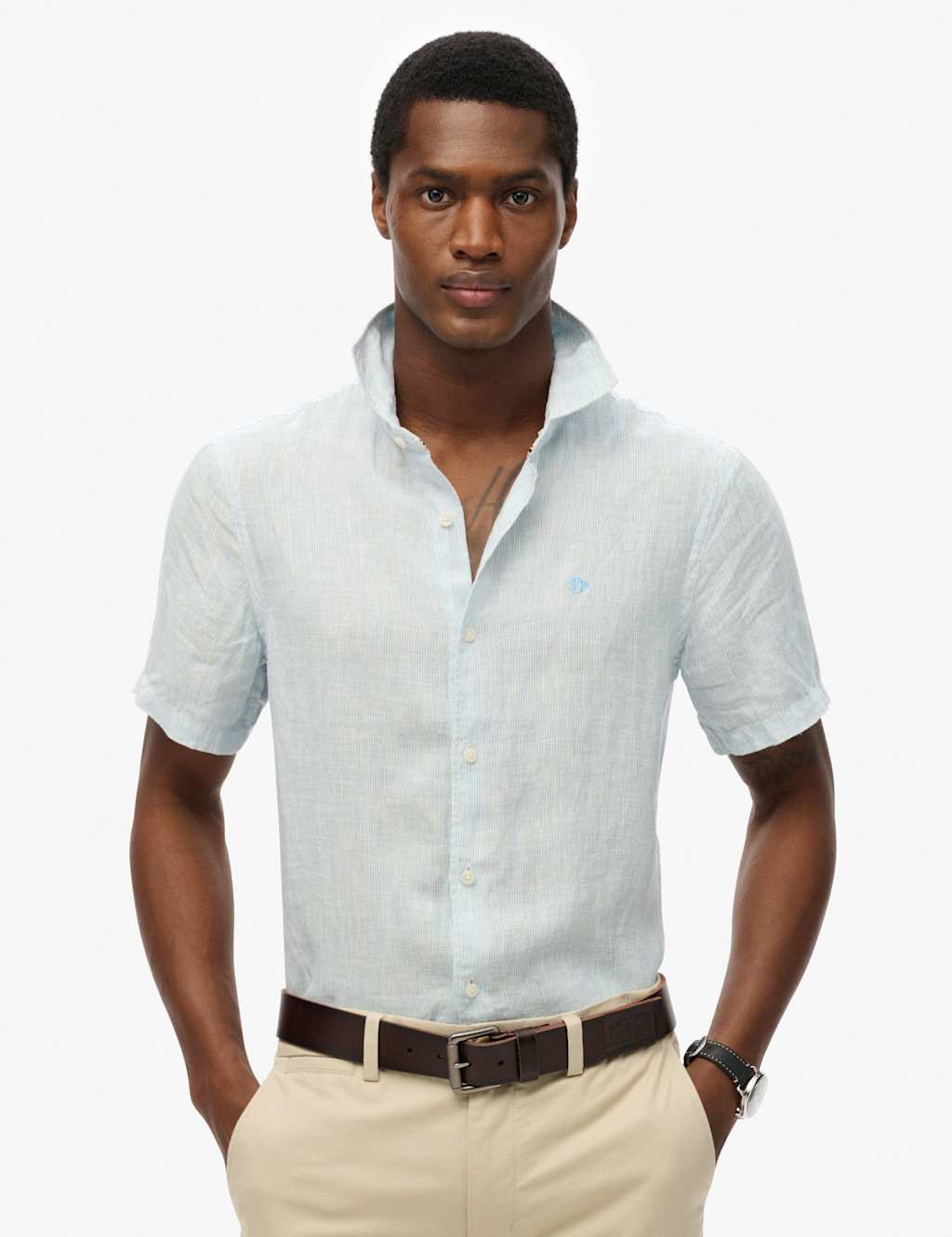 Relaxed Fit Pure Linen Embroidered Shirt