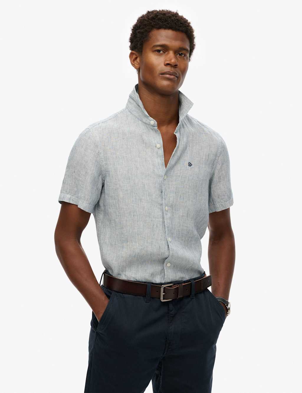 Relaxed Fit Pure Linen Embroidered Shirt