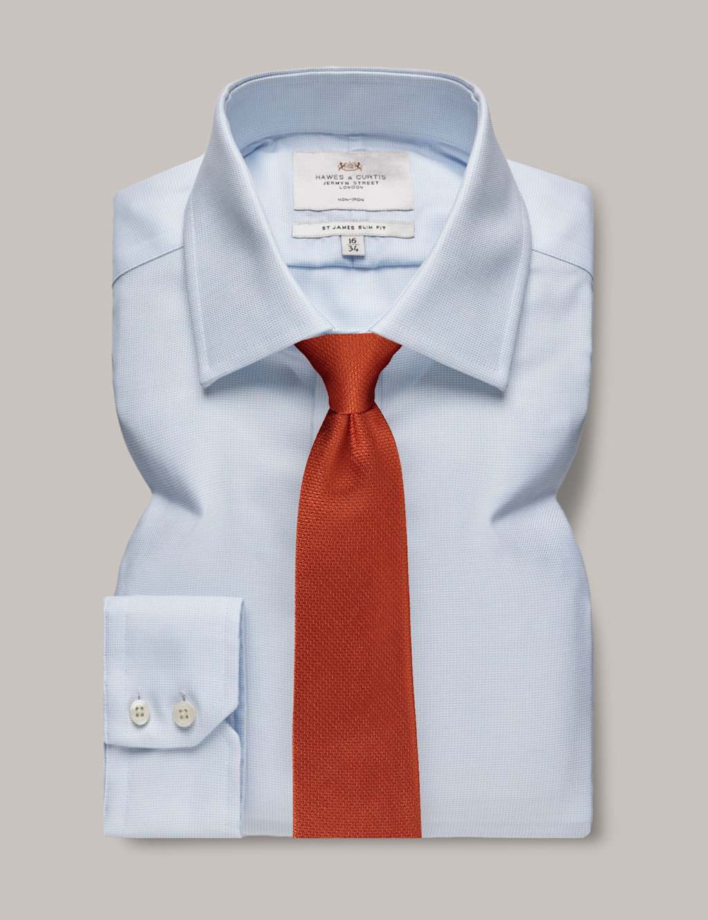 Hawes & Curtis Men's Slim Fit Non Iron Pure Cotton Shirt - 16/36in - Blue - Available at M&S