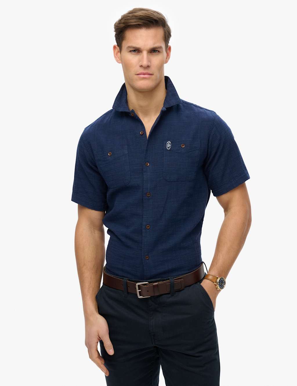 Relaxed Fit Cotton Rich Textured Shirt