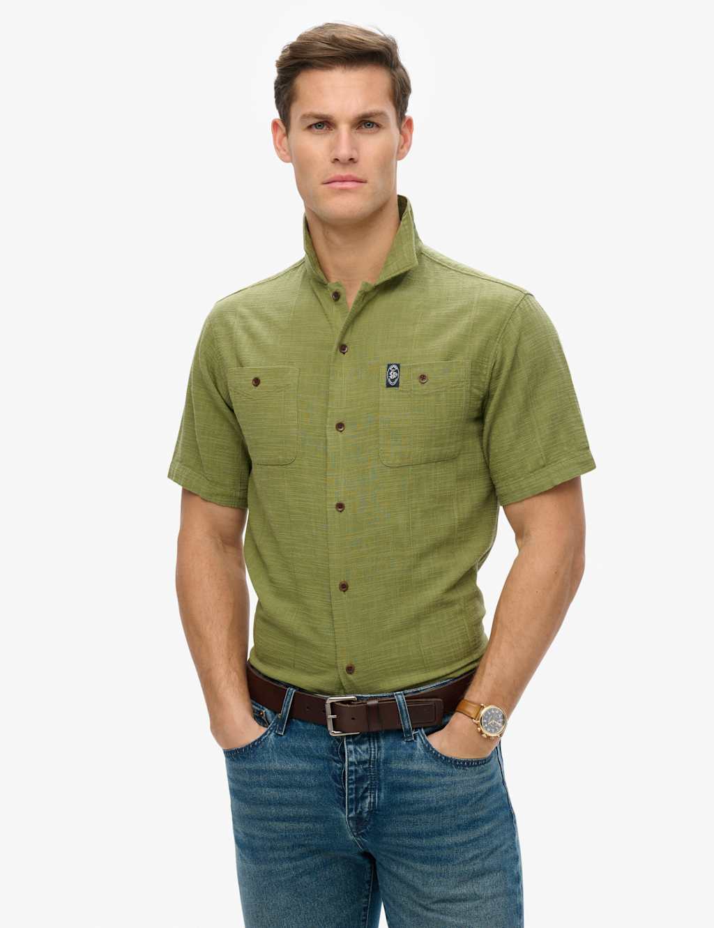 Relaxed Fit Cotton Rich Textured Shirt