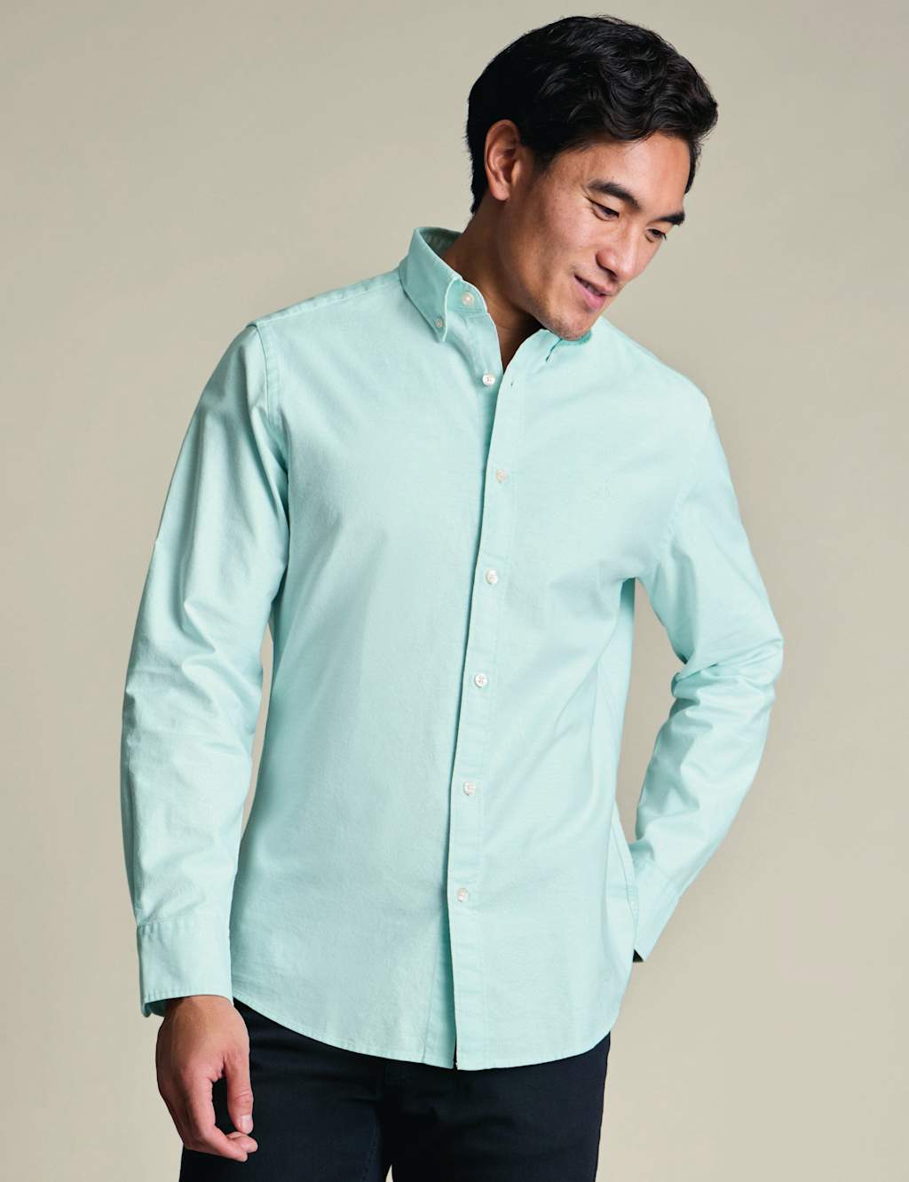 Charles Tyrwhitt Men's Slim Fit Pure Cotton Oxford Shirt - L - Aqua - Available at M&S