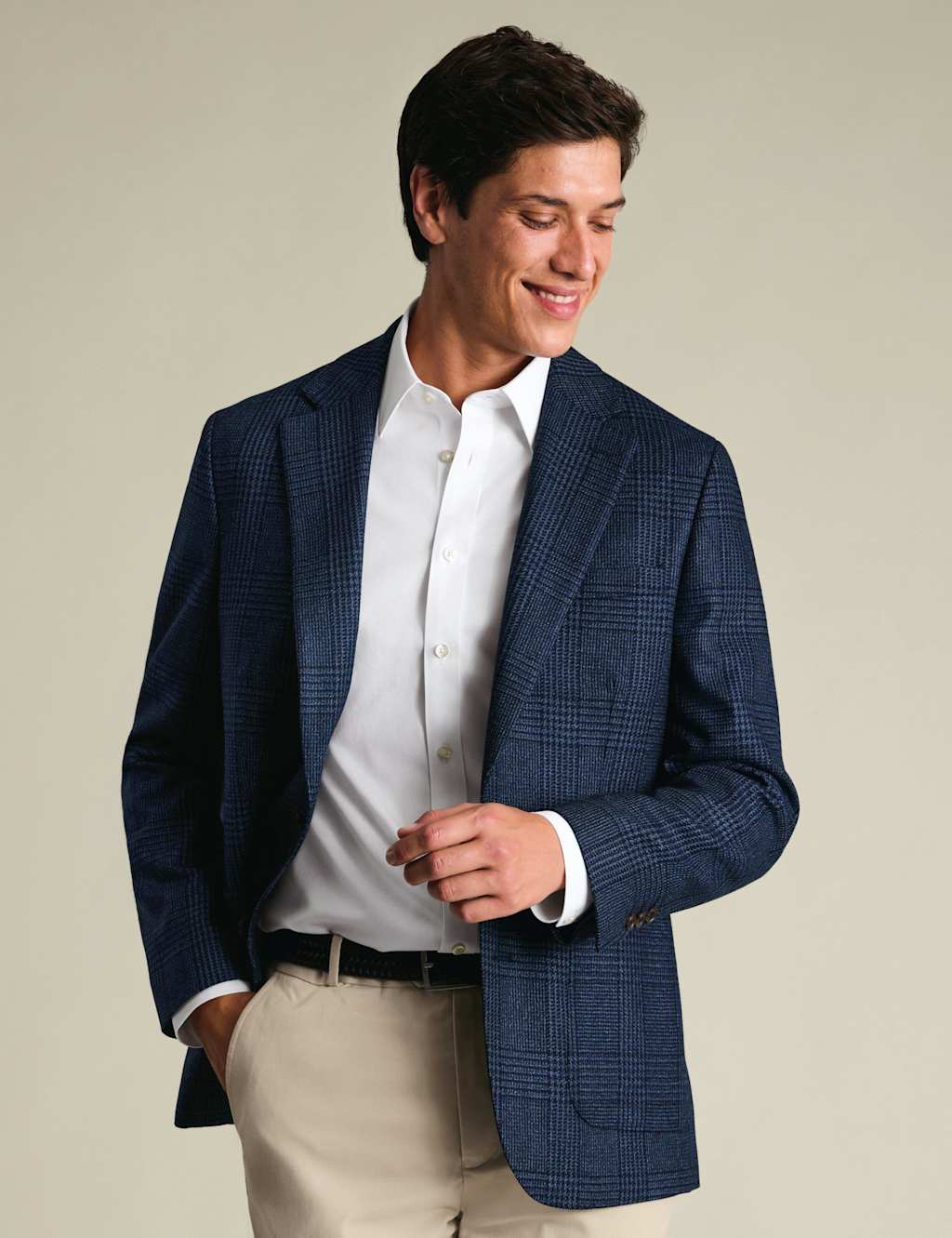 Charles Tyrwhitt Men's Slim Fit Wool Rich Check Suit Jacket - 36 - Blue Mix - Available at M&S