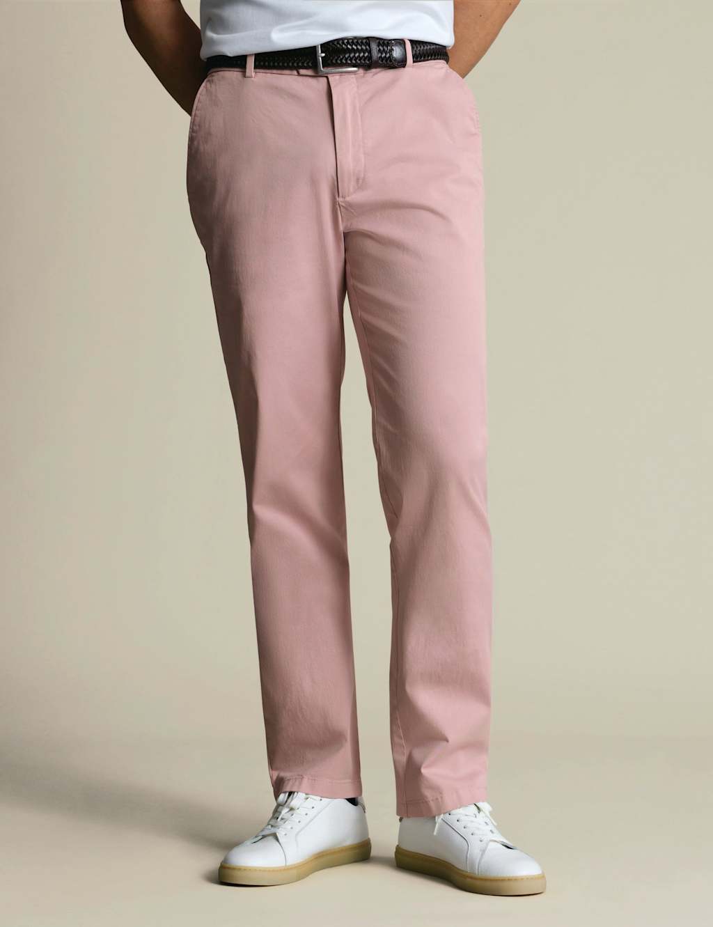 Charles Tyrwhitt Men's Cotton Rich Stretch Chinos - 36/30in - Pink - Available at M&S