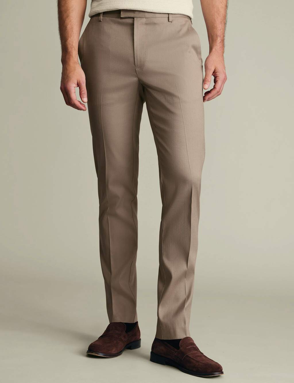 Charles Tyrwhitt Men's Slim Fit Cotton Rich Trousers - 34/34in - Camel - Available at M&S
