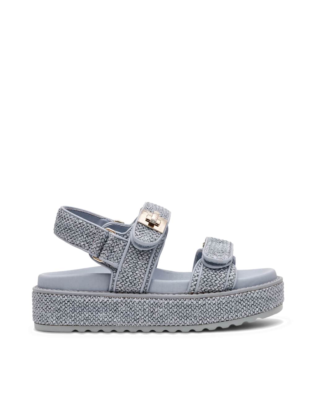 Steve Madden Women's Bigmona Ankle Strap Flatform Sandals - 5 - Light Blue - Available at M&S