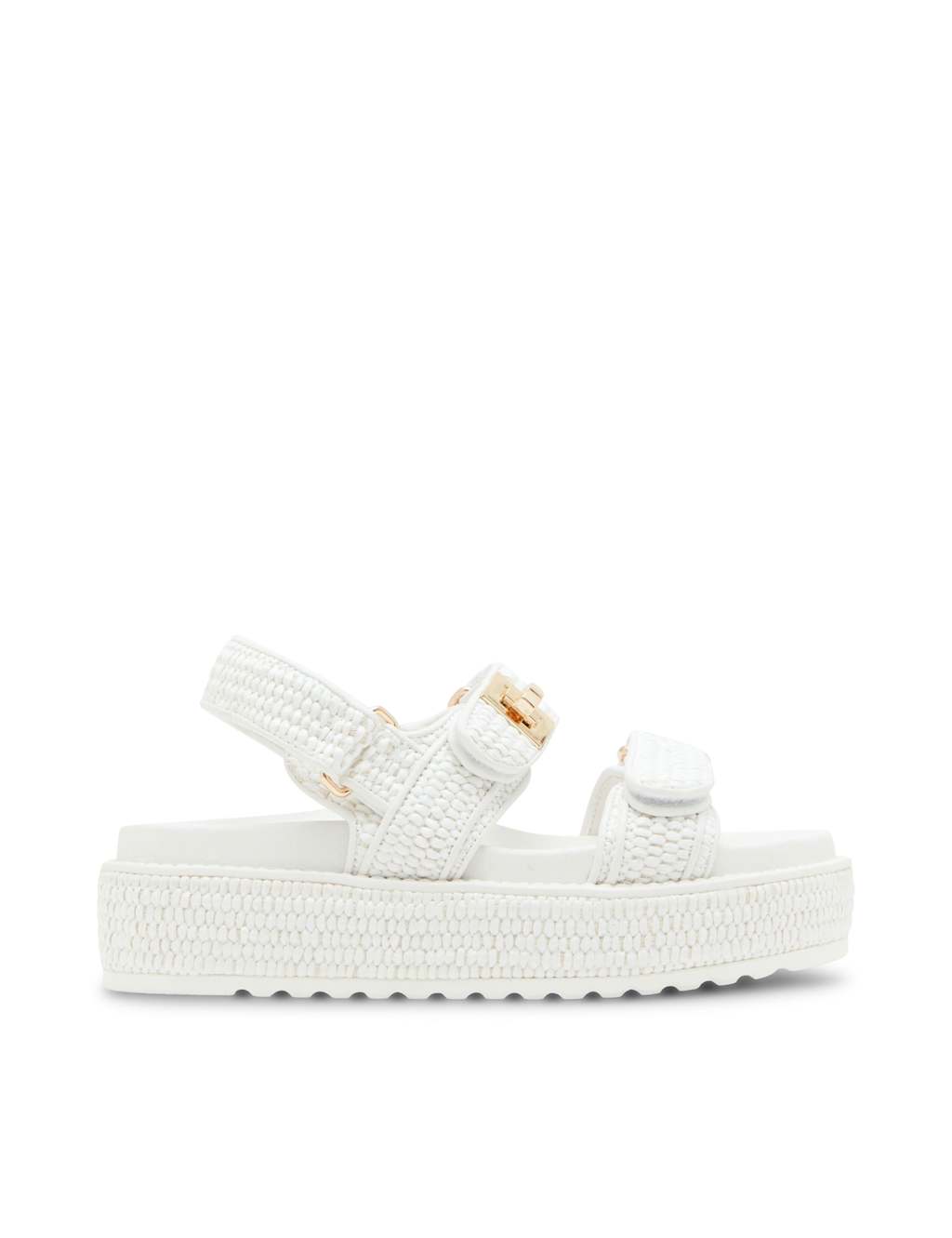 Steve Madden Women's Bigmona Ankle Strap Flatform Sandals - 8 - White - Available at M&S