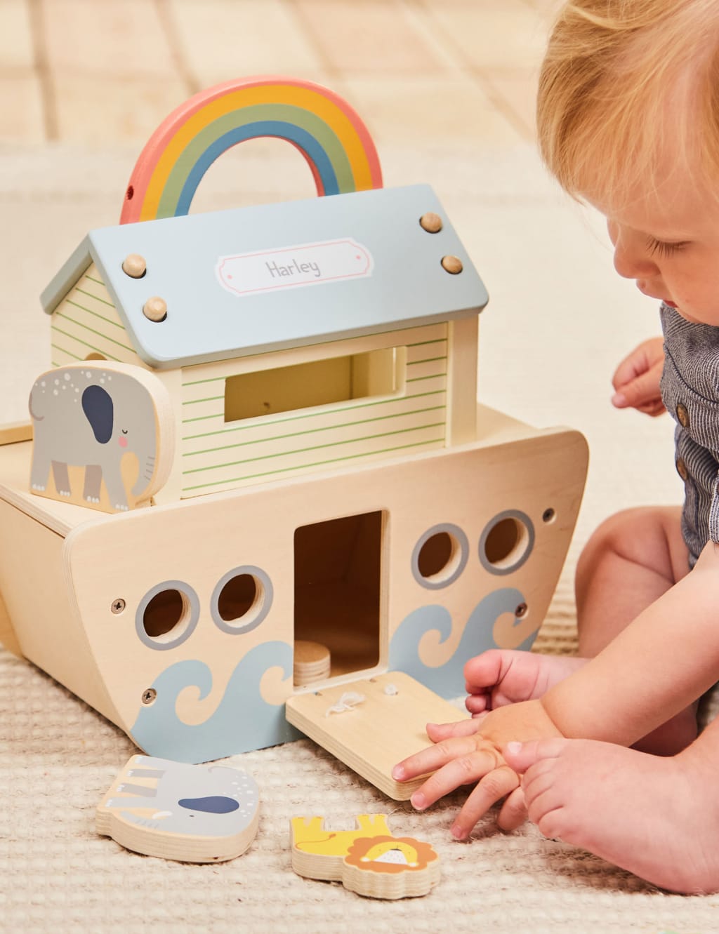Personalised Wooden Animal Ark Play Set