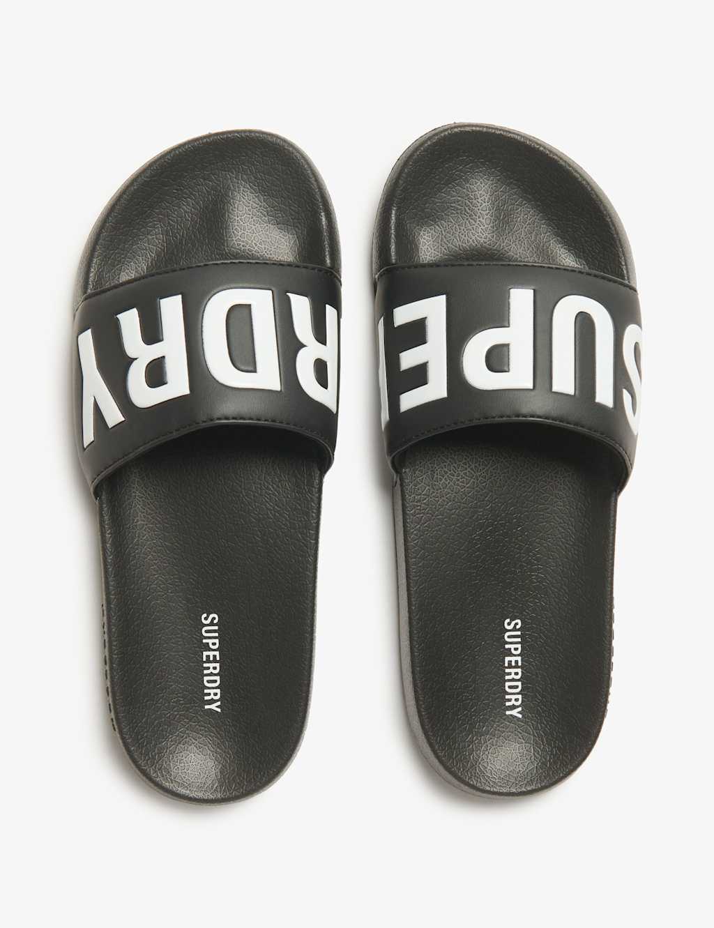 Superdry & Co Women's Logo Flat Pool Sliders - Large - Black - Available at M&S