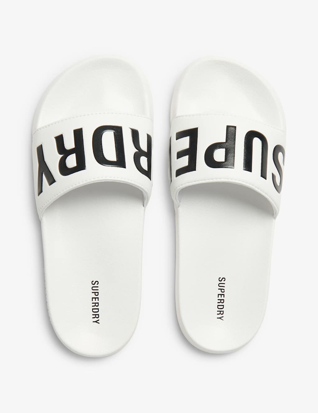 Superdry & Co Women's Logo Flat Pool Sliders - Small - White - Available at M&S