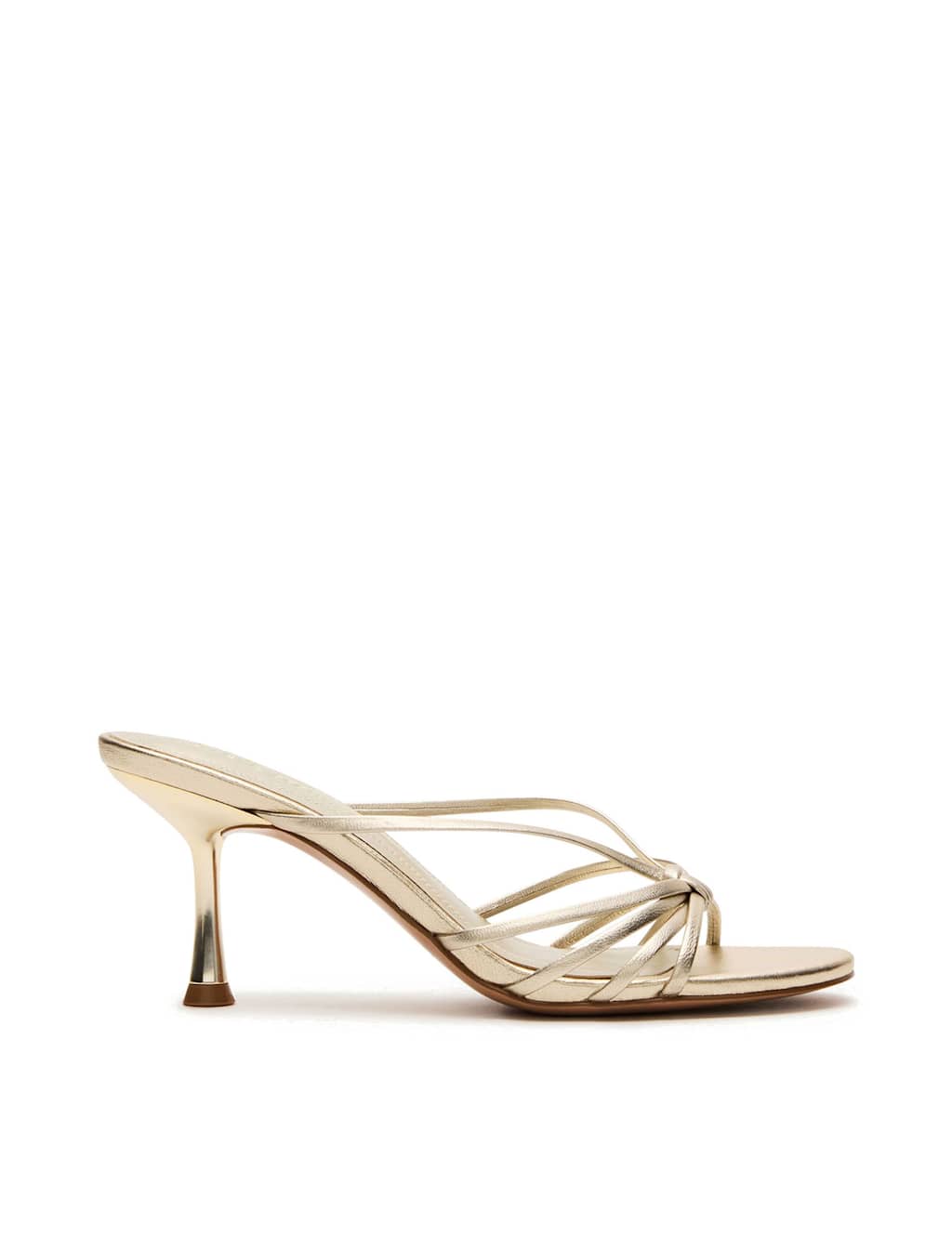 Steve Madden Women's Edna Leather Strappy Kitten Heel Sandals - 7 - Gold - Available at M&S