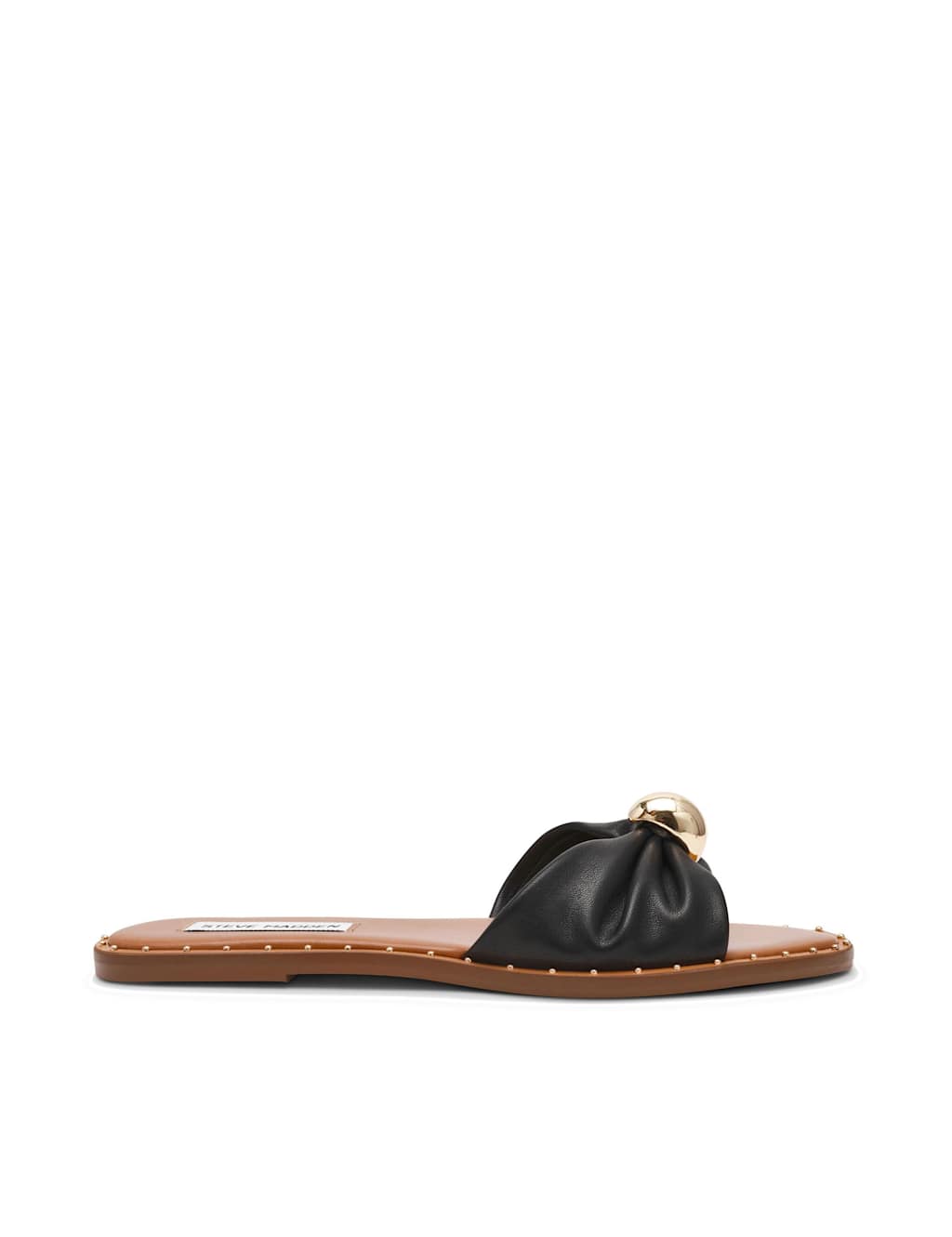 Steve Madden Women's Dipsy Leather Slip On Flat Sandals - 4 - Black - Available at M&S