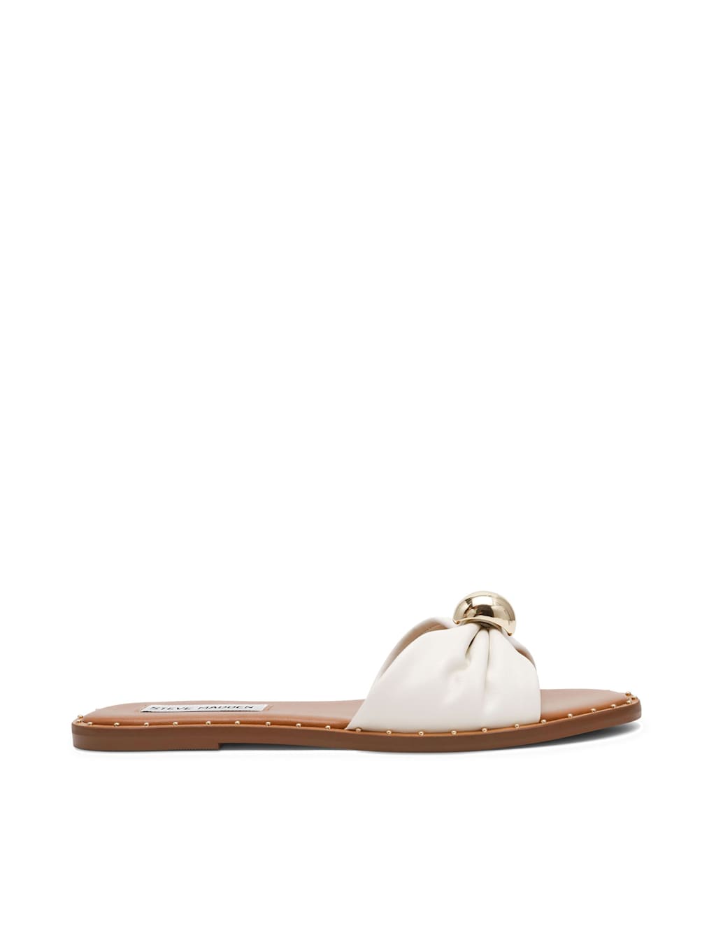 Steve Madden Women's Dipsy Leather Slip On Flat Sandals - 3 - White - Available at M&S