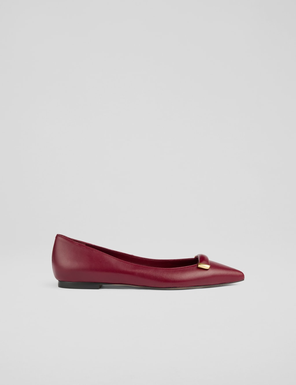 Leather Slip On Pointed Toe Flat Pumps