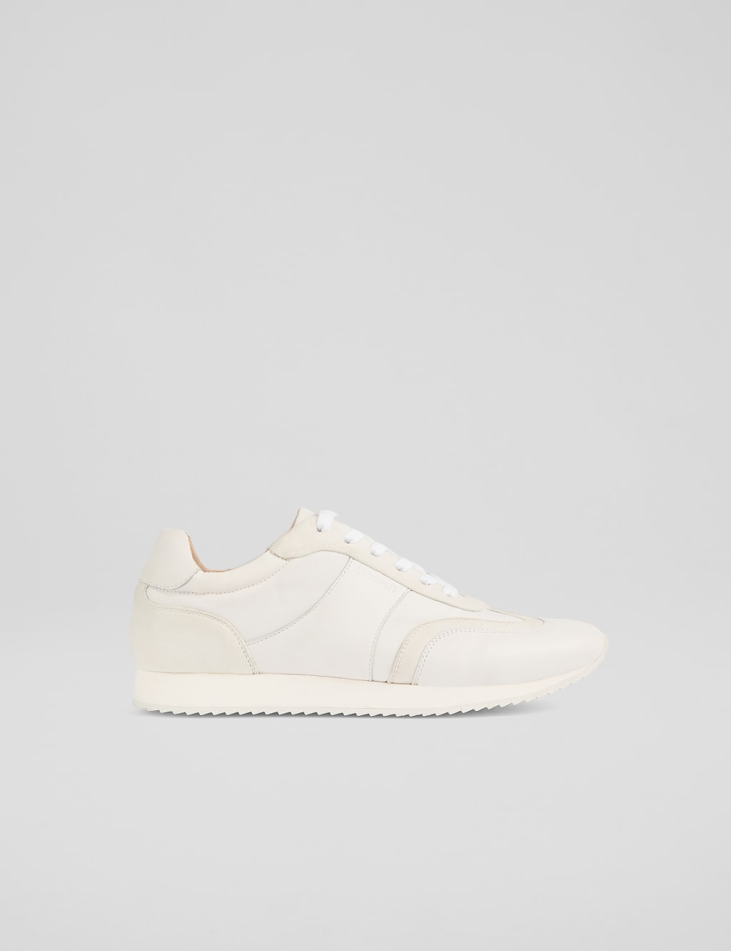 Leather Lace Up Suede Panel Trainers