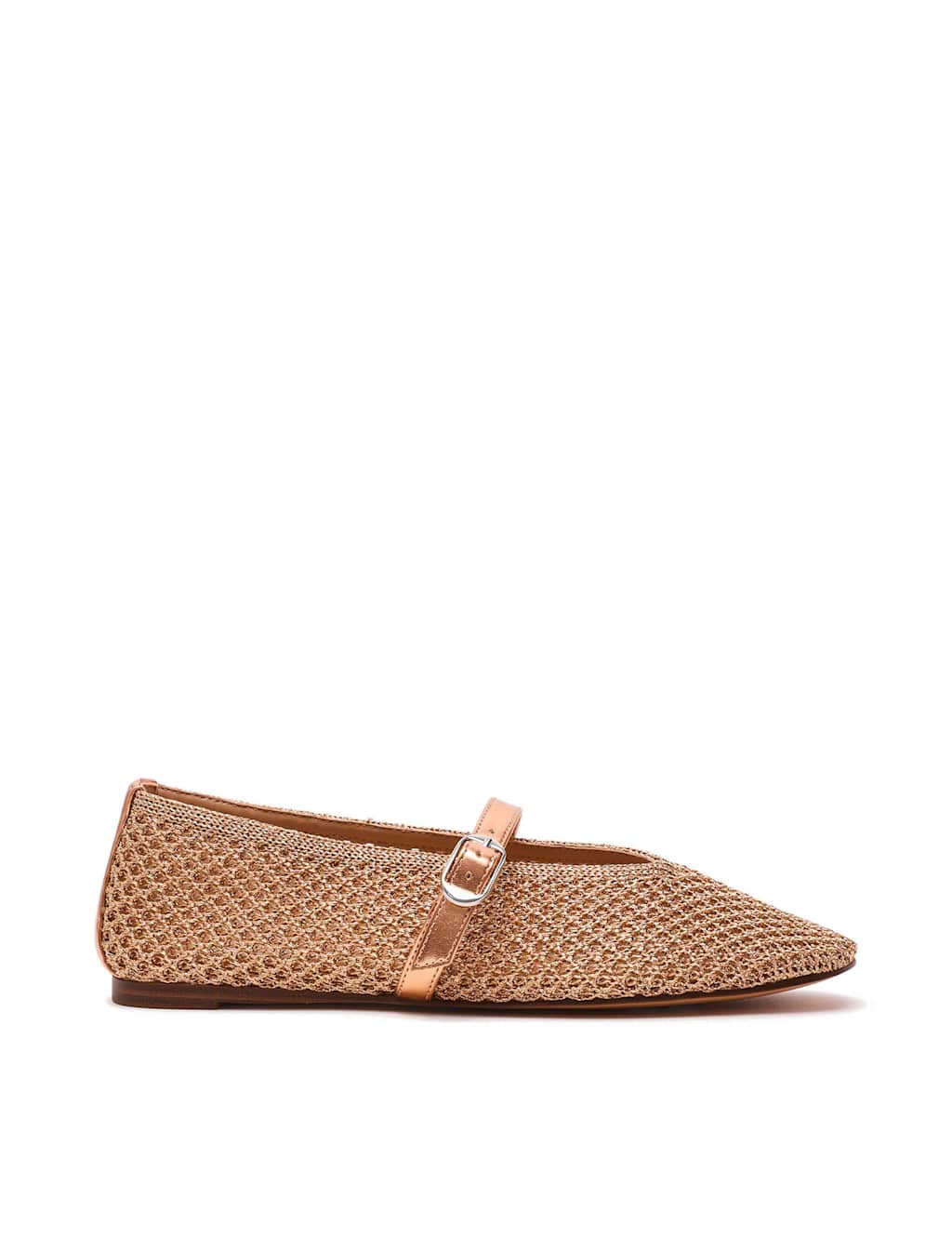 Steve Madden Women's Gayla Buckle Woven Flat Pumps - 5 - Golden Rose - Available at M&S