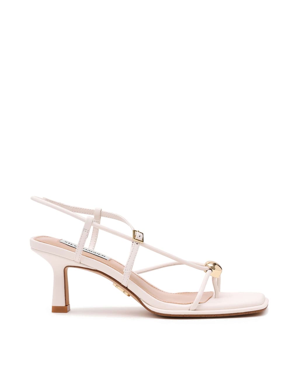 Steve Madden Women's Jackpots Kitten Heel Sandals - 6 - White - Available at M&S