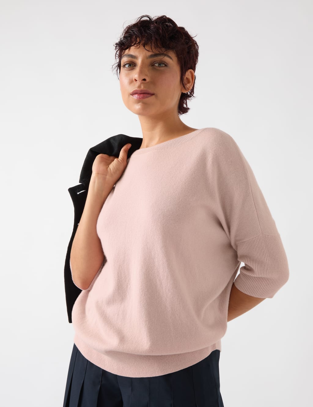 Lk Bennett Women's Merino Wool Blend Textured Jumper - Pink, Pink