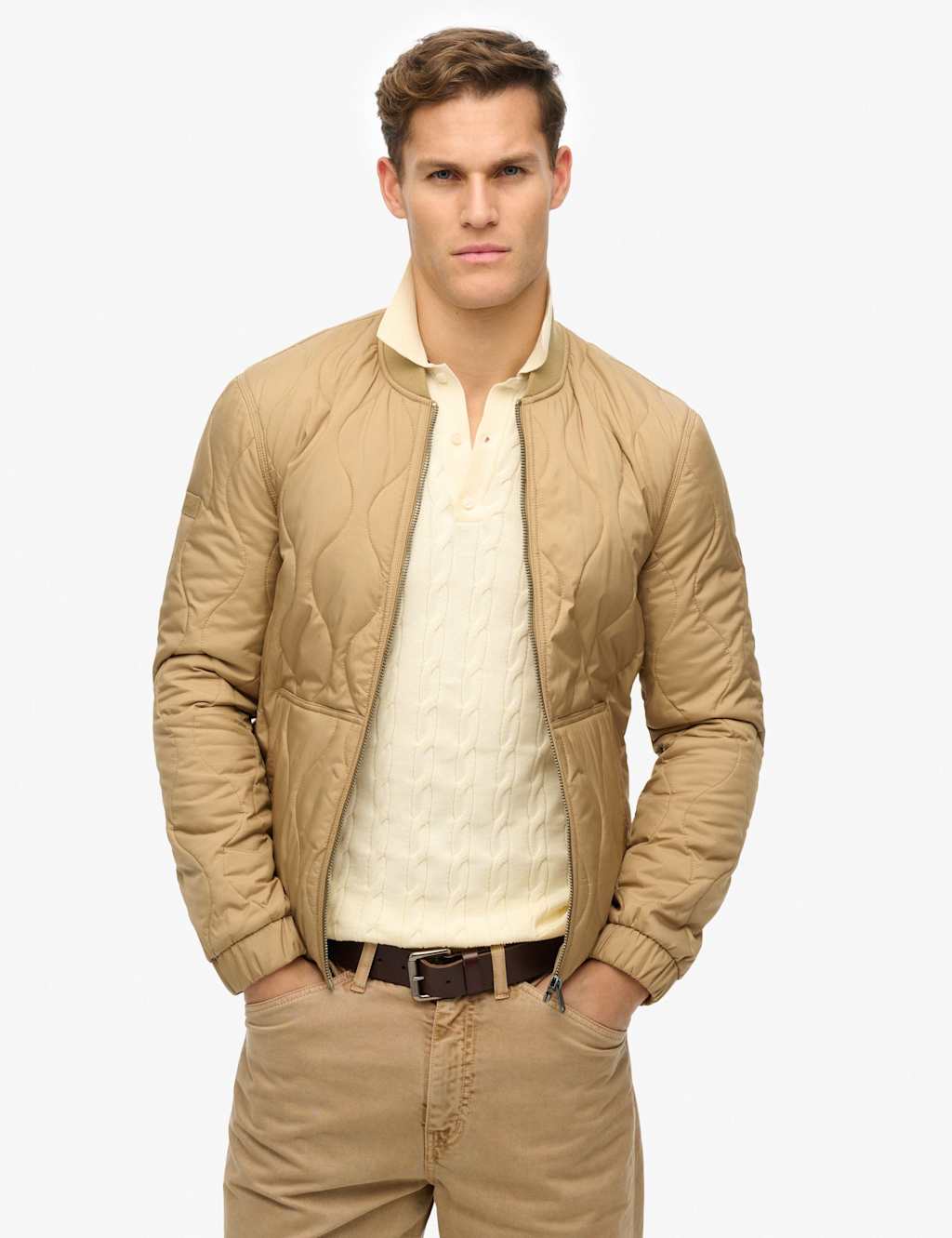 Baseball Collar Quilted Jacket