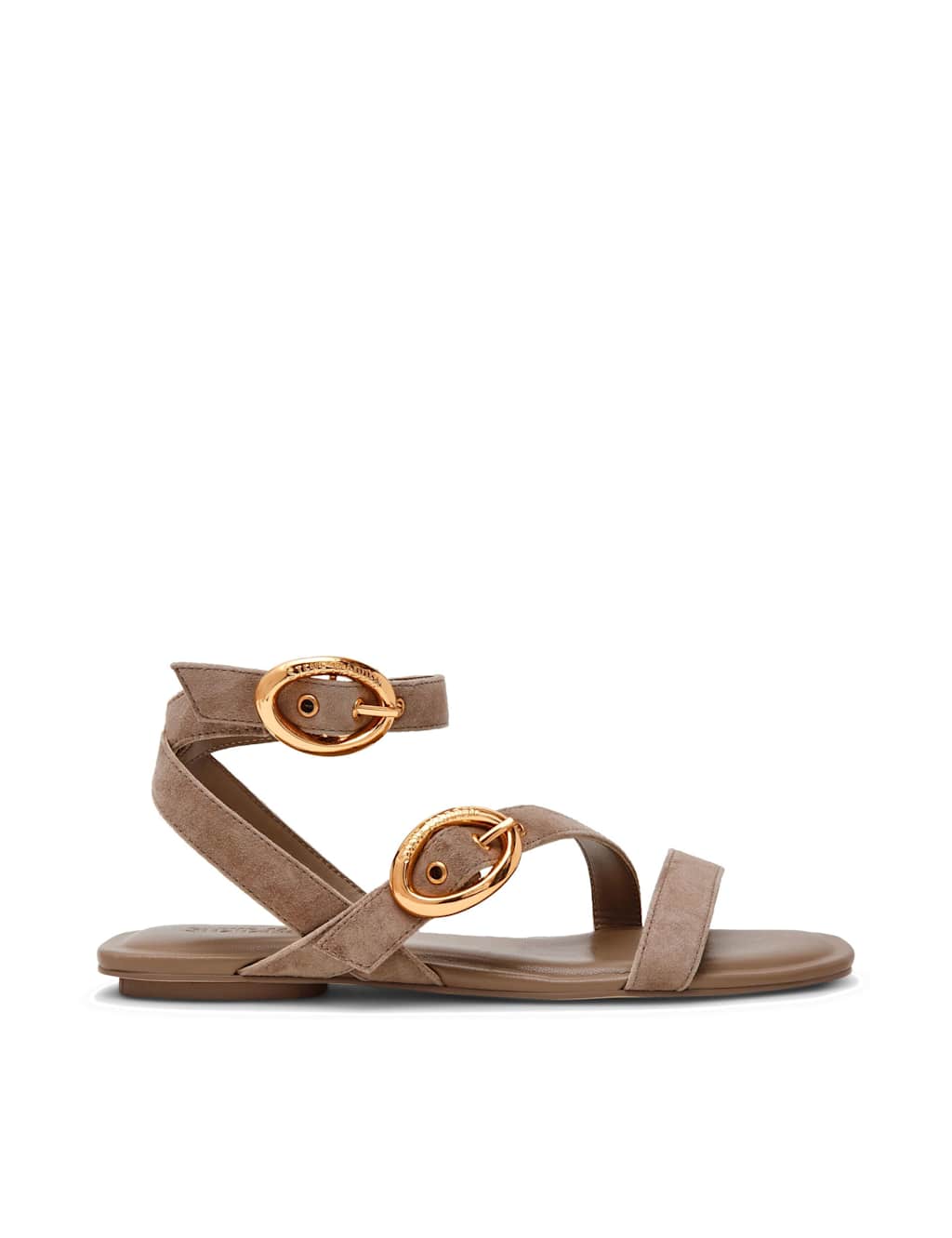 Steve Madden Karmin Suede Flat Gladiator Sandals Beige