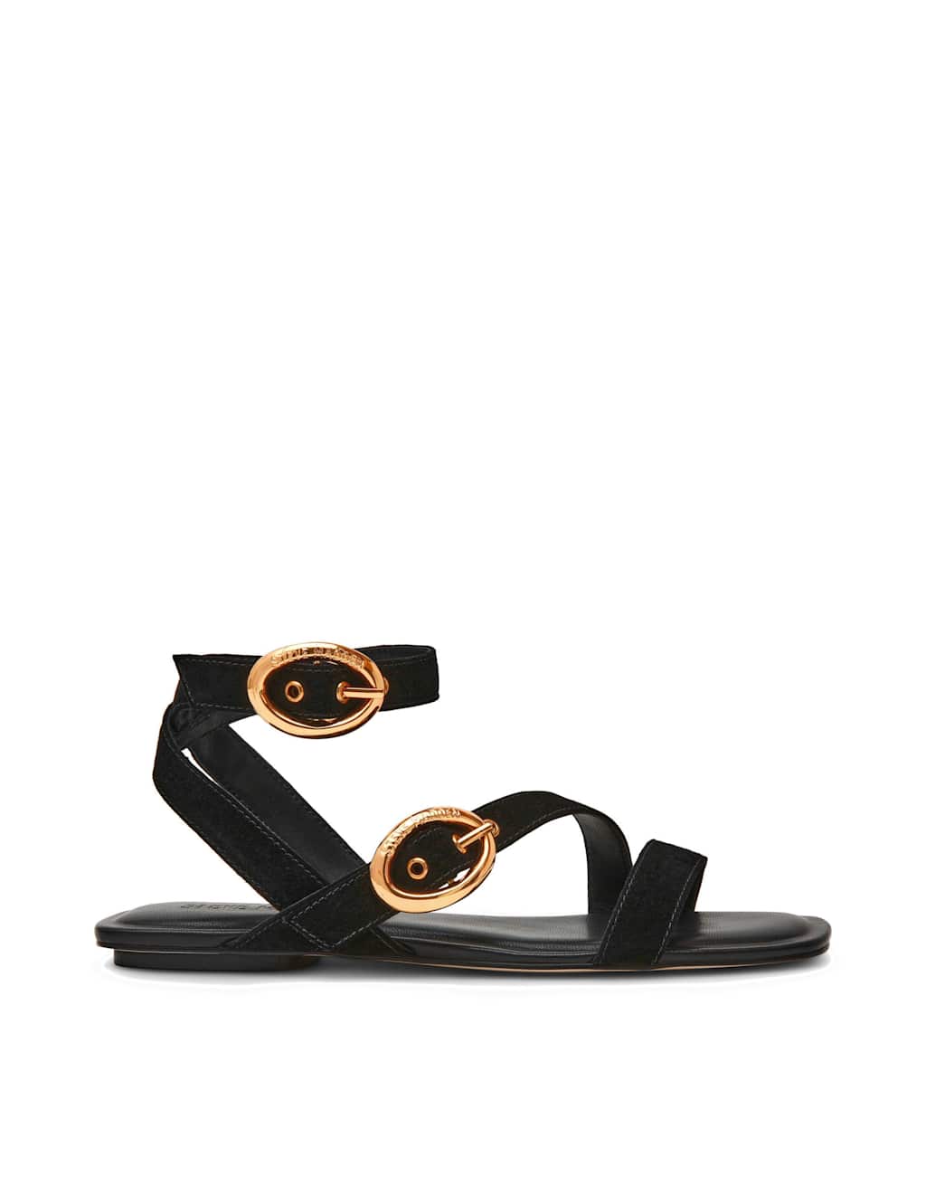 Steve Madden Karmin Suede Flat Gladiator Sandals Black