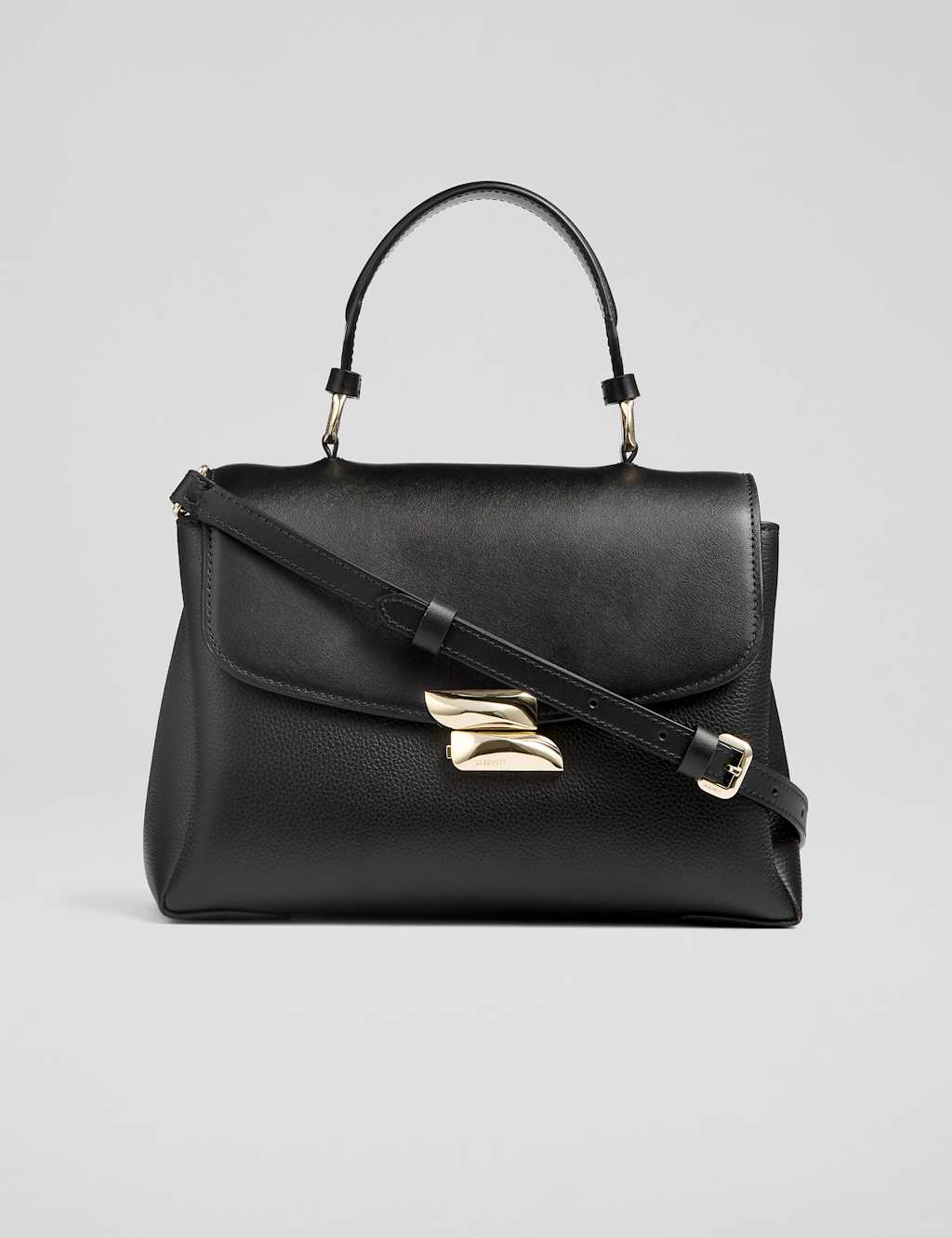 Leather Top Handle Cross Body Bag