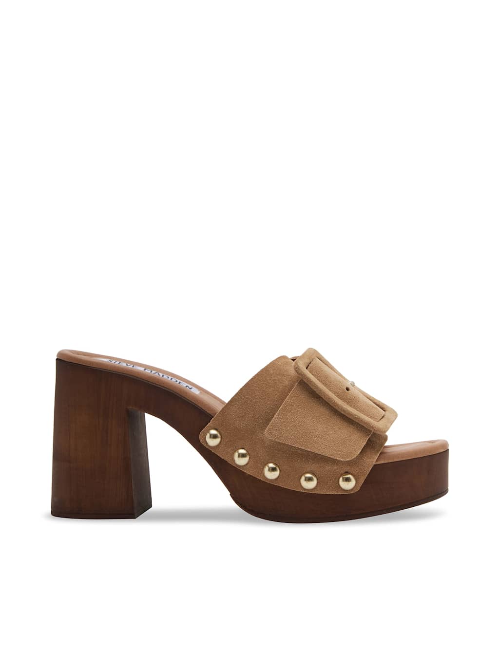 Steve Madden Women's Marlena Suede Block Heel Mules - 4 - Brown - Available at M&S
