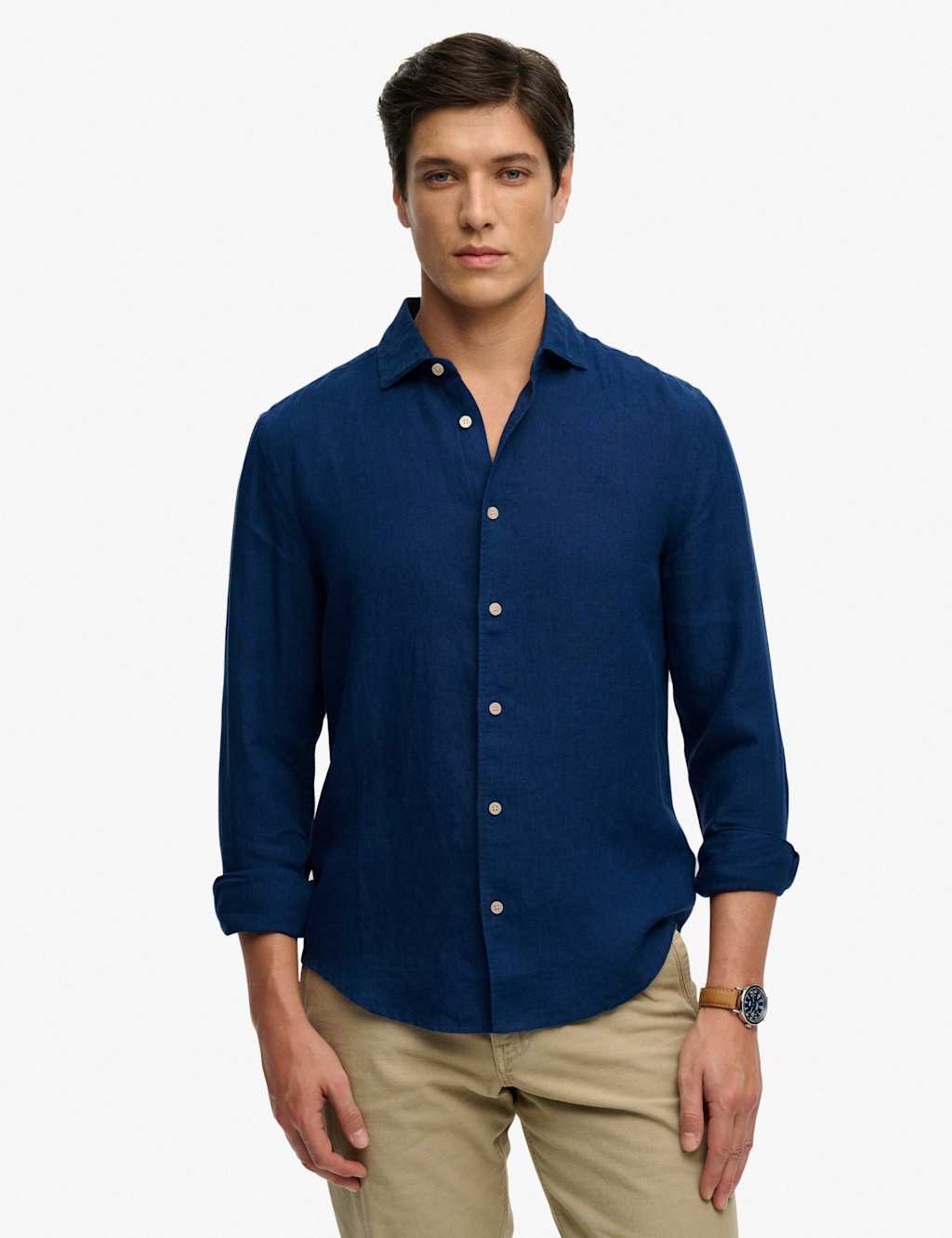 Superdry & Co Men's Relaxed Fit Pure Linen Shirt - 2XL - Blue - Available at M&S
