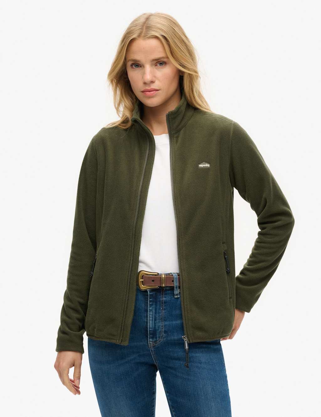 Zip Up Funnel Neck Polar Fleece Jacket