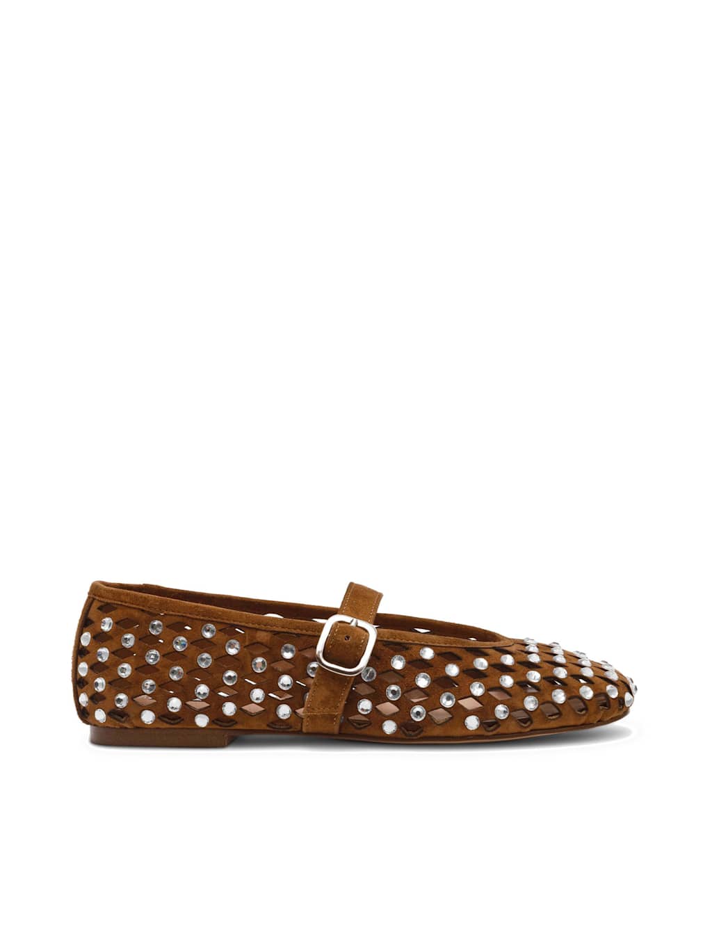 Steve Madden Women's Rerun Suede Embellished Flat Pumps - 6 - Brown - Available at M&S