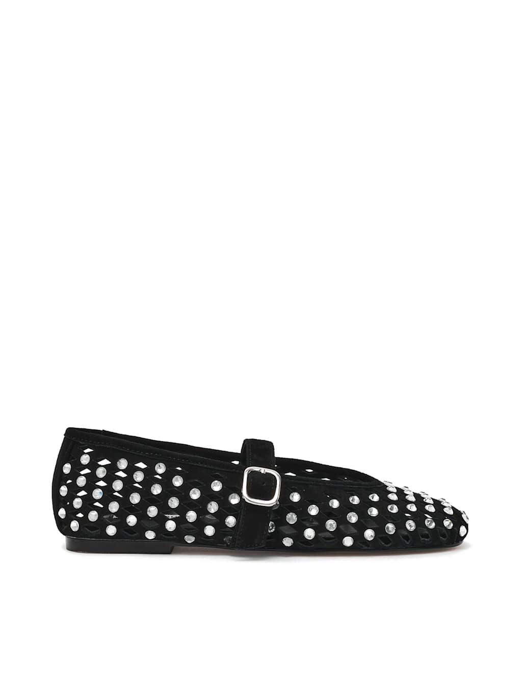 Steve Madden Women's Rerun Suede Embellished Flat Pumps - 4 - Black - Available at M&S