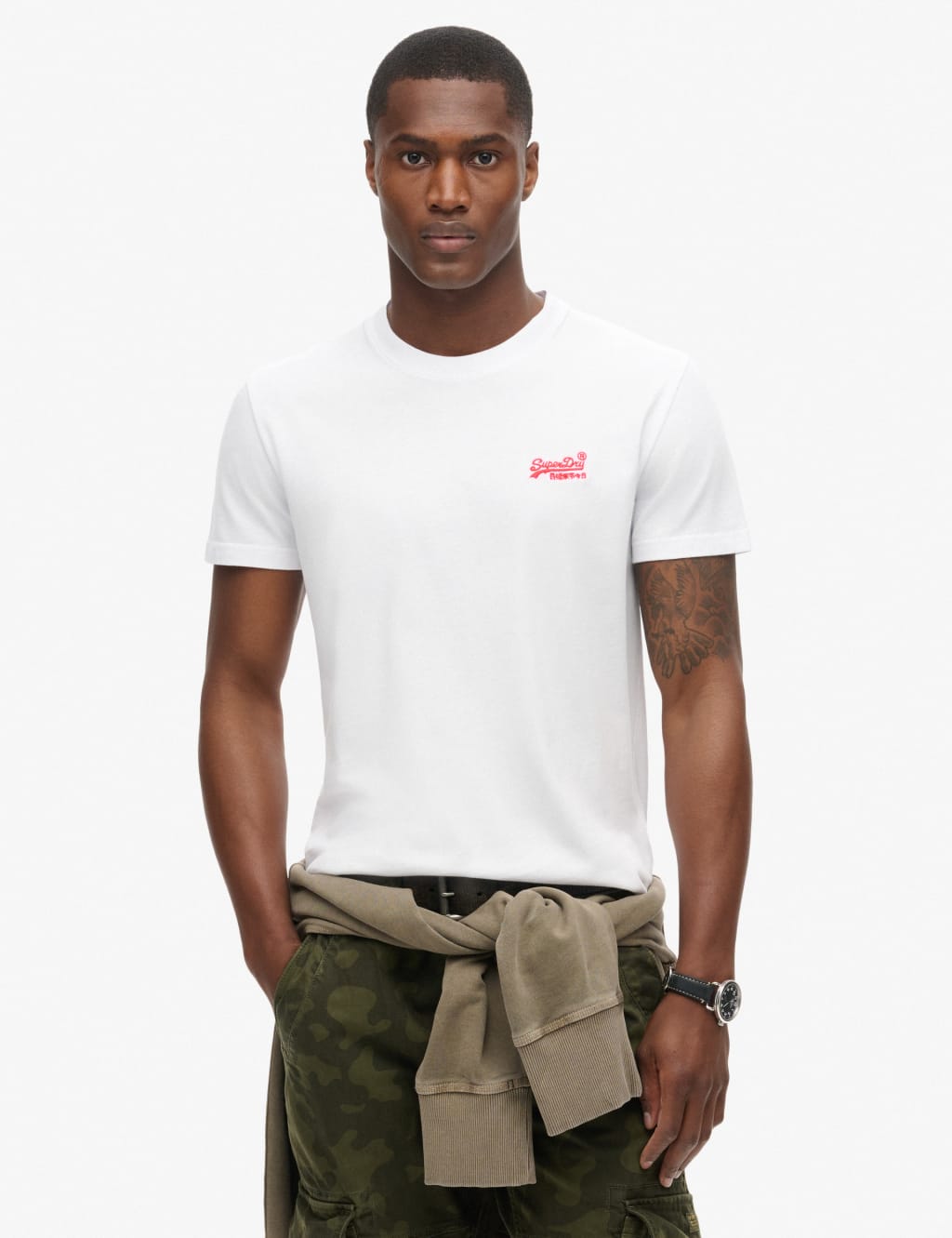 Slim Fit Pure Cotton Crew Neck Logo T-Shirt