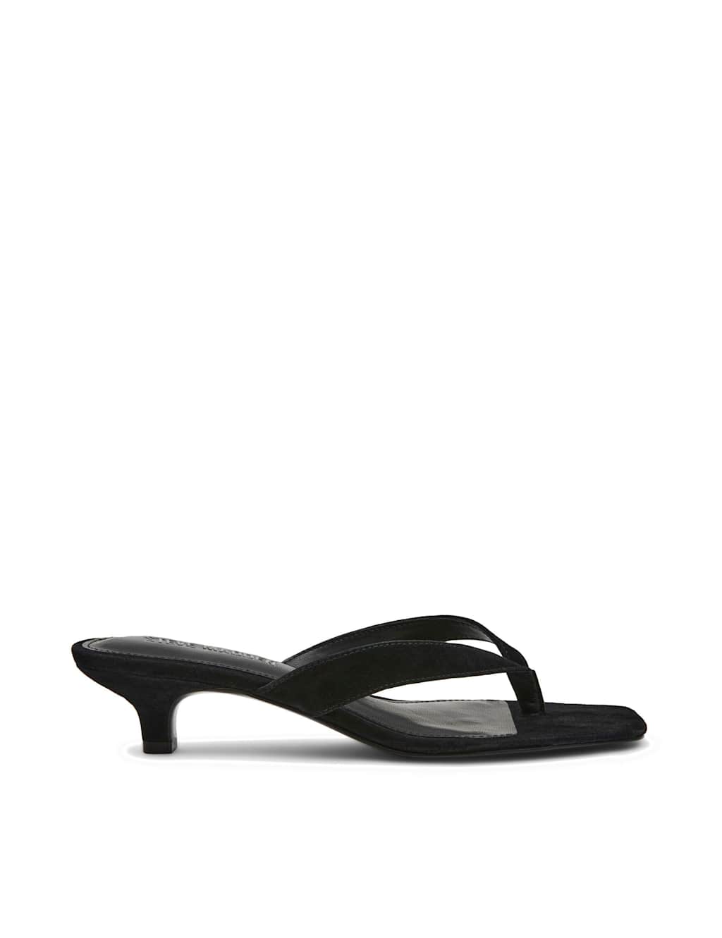 Steve Madden Women's Tracie Suede Kitten Heel Sandals - 7 - Black - Available at M&S