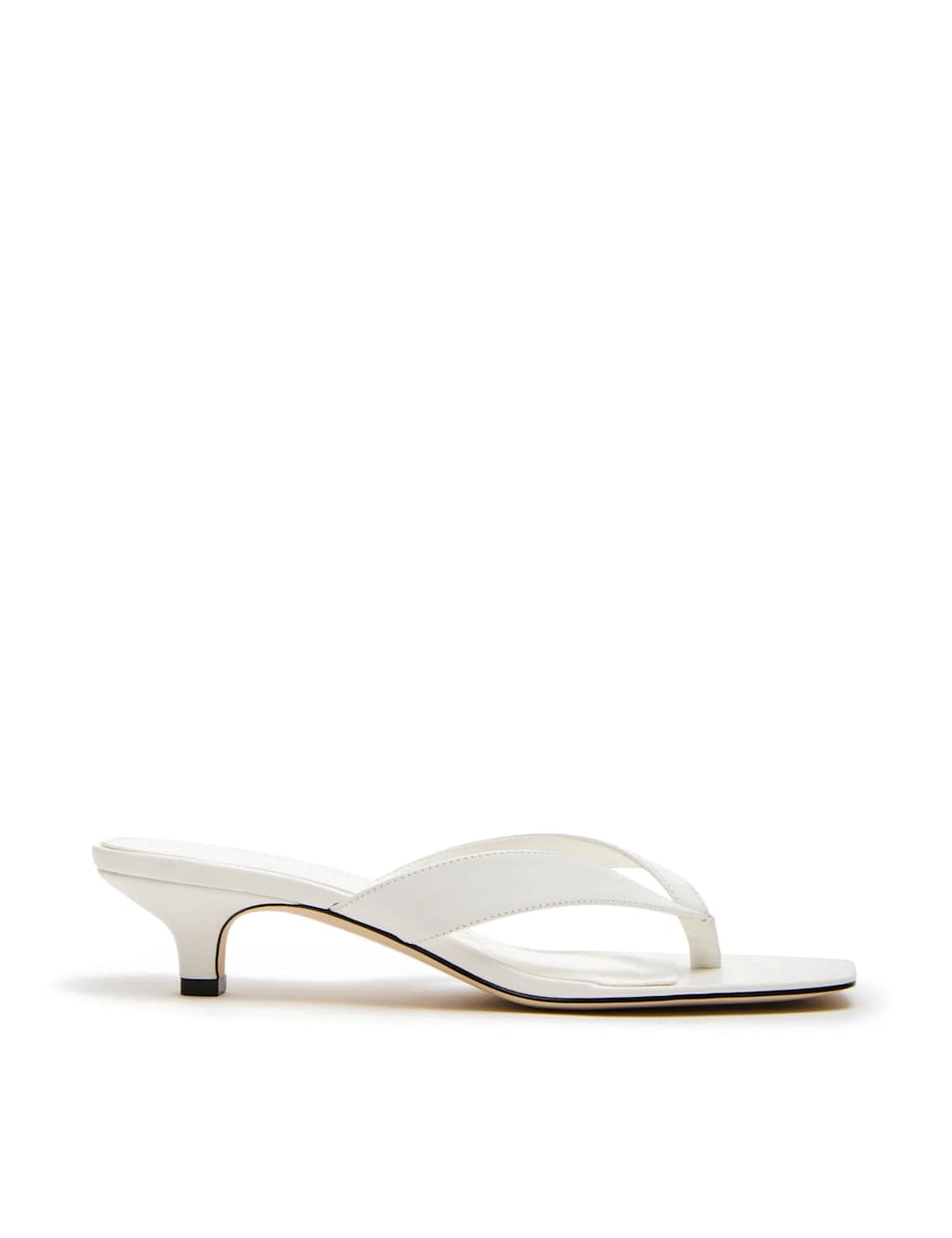 Steve Madden Women's Tracie 107 Leather Kitten Heel Sandals - 6 - White - Available at M&S